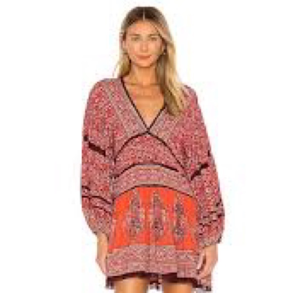 FREE PEOPLE LUNA RED SCARF DRESS/TUNIC - Picture 4 of 9